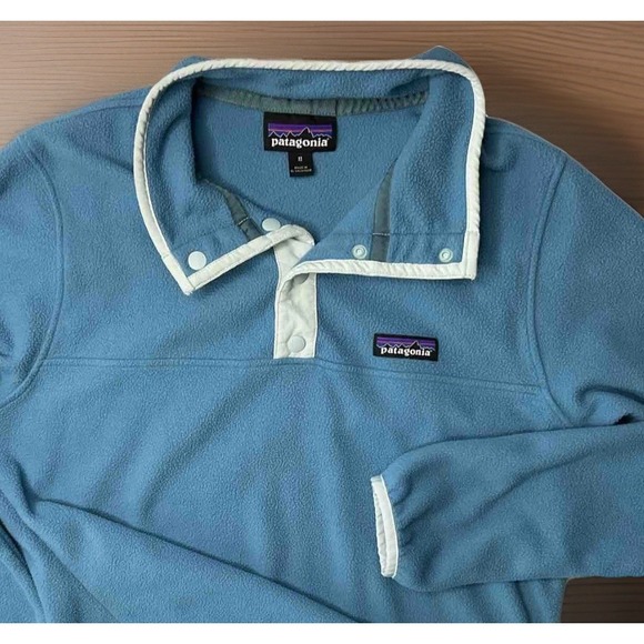 Patagonia Sweaters - Patagonia Pullover Snap-T  Women Sz M Fleece Sweater Long Sleeve Aqua Blue